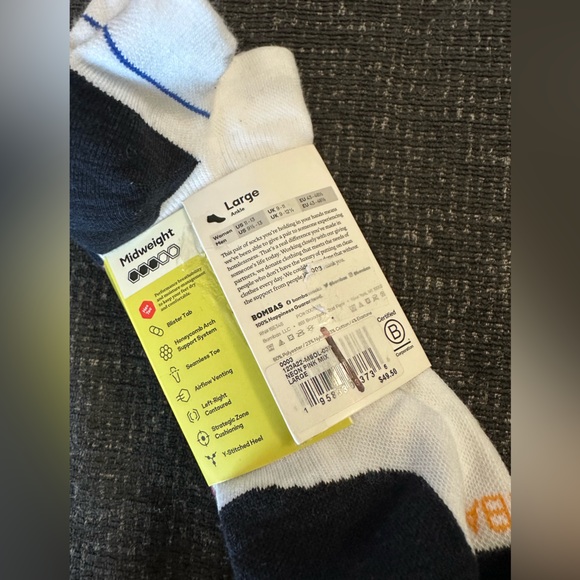 - Bombas 3 Pack Hex Tec All Purpose Performance Socks Size Large - Picture 3 of 4